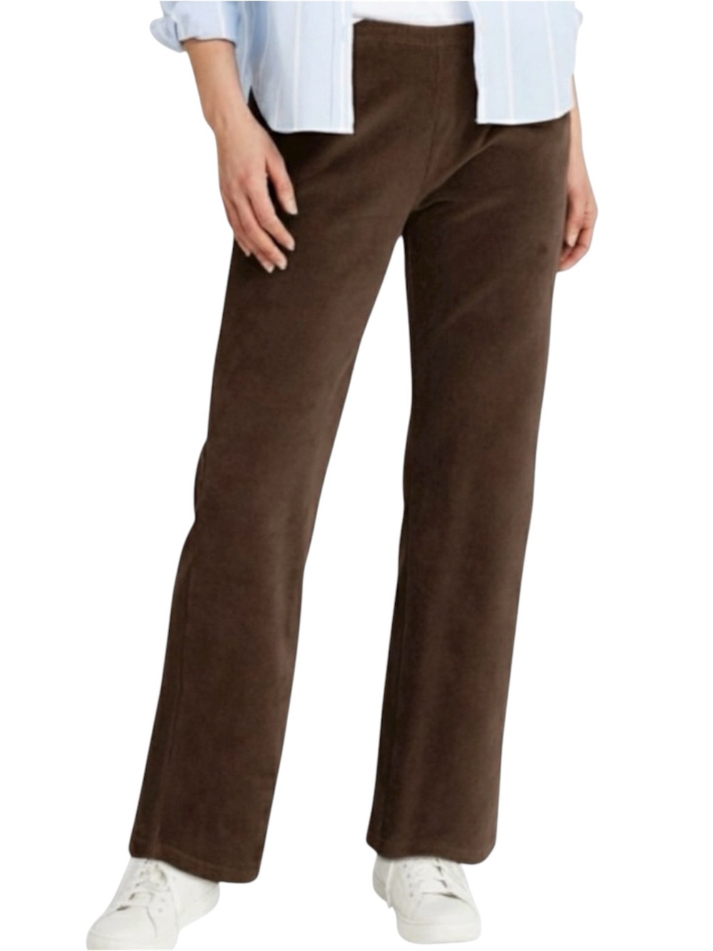L.L. Bean Women's Dark Brown Straight-Leg Knit Cords Sz XL